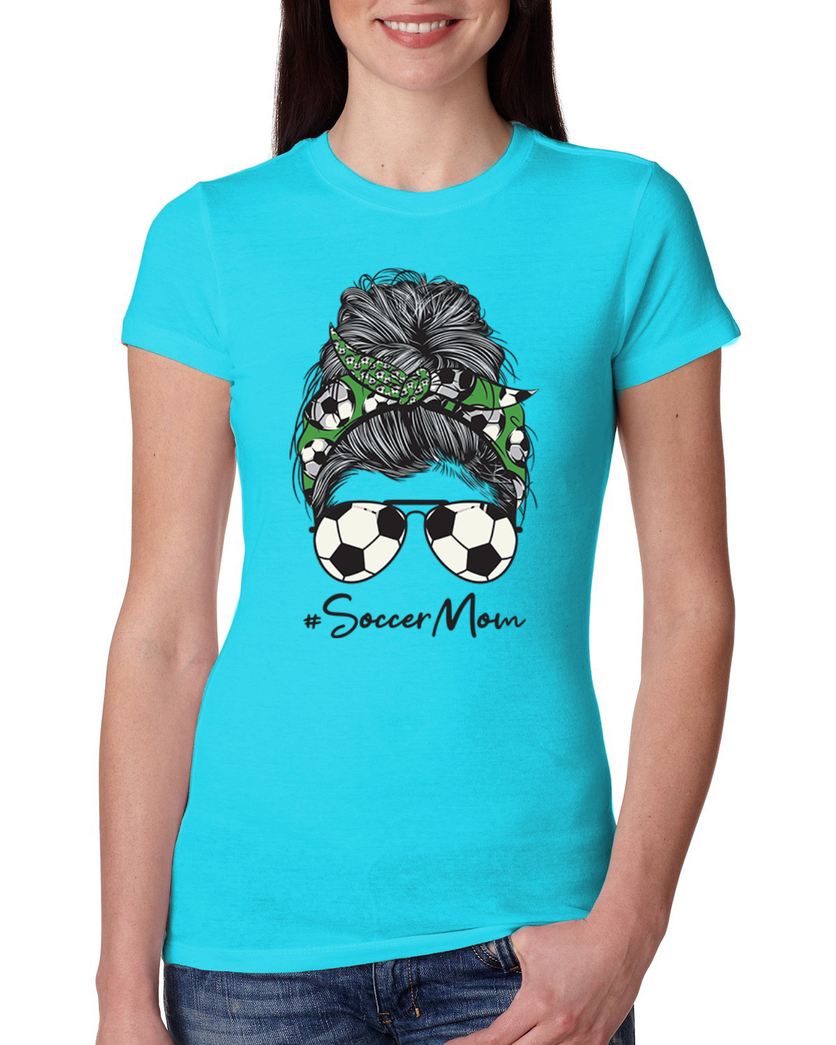 Bandana para el pelo desordenado de la vida de fútbol para mamá día de la madre para mujer camiseta ajustada junior - Imagen 9 de 9