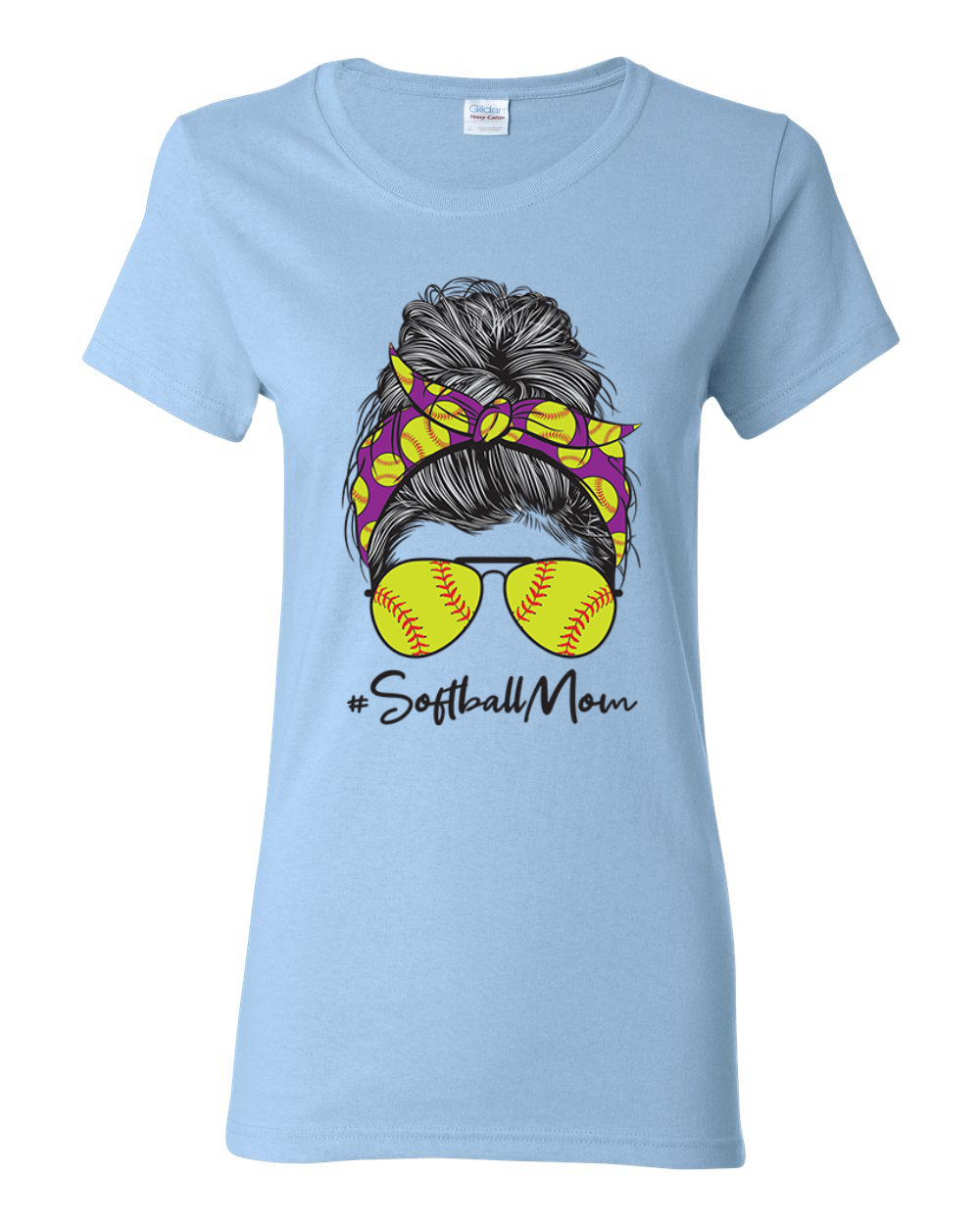 Mom Softball Life unordentliches Haar Bandana Muttertag Frauen Grafik Shirt - Bild 9 von 9