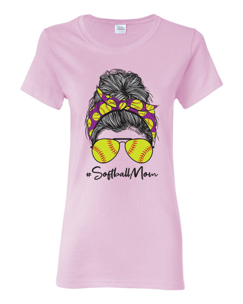 Mom Softball Life unordentliches Haar Bandana Muttertag Frauen Grafik Shirt - Bild 6 von 9