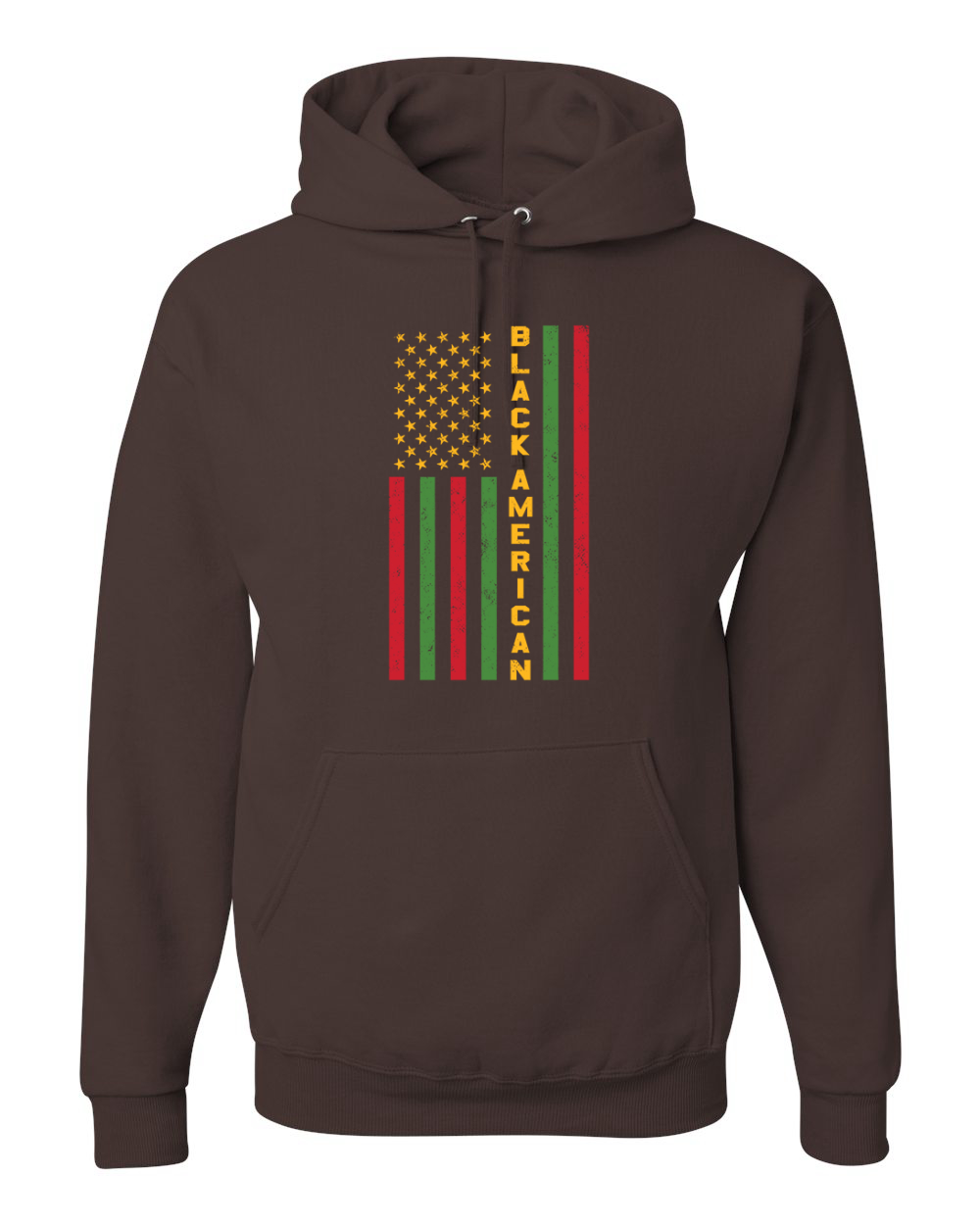 Black American Flag Black History Month Unisex Graphic Hoodie Sweatshirt - Picture 23 of 23
