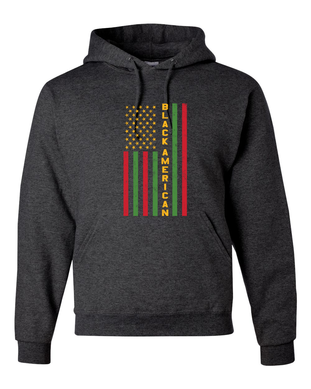 Black American Flag Black History Month Unisex Graphic Hoodie Sweatshirt - Picture 7 of 23