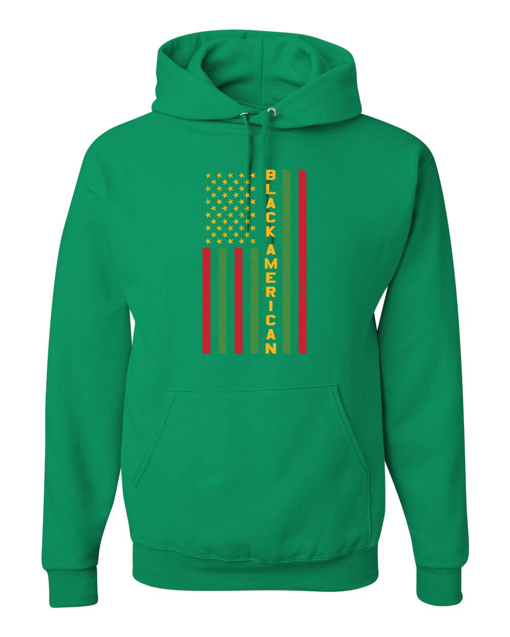 Black American Flag Black History Month Unisex Graphic Hoodie Sweatshirt - Picture 9 of 23