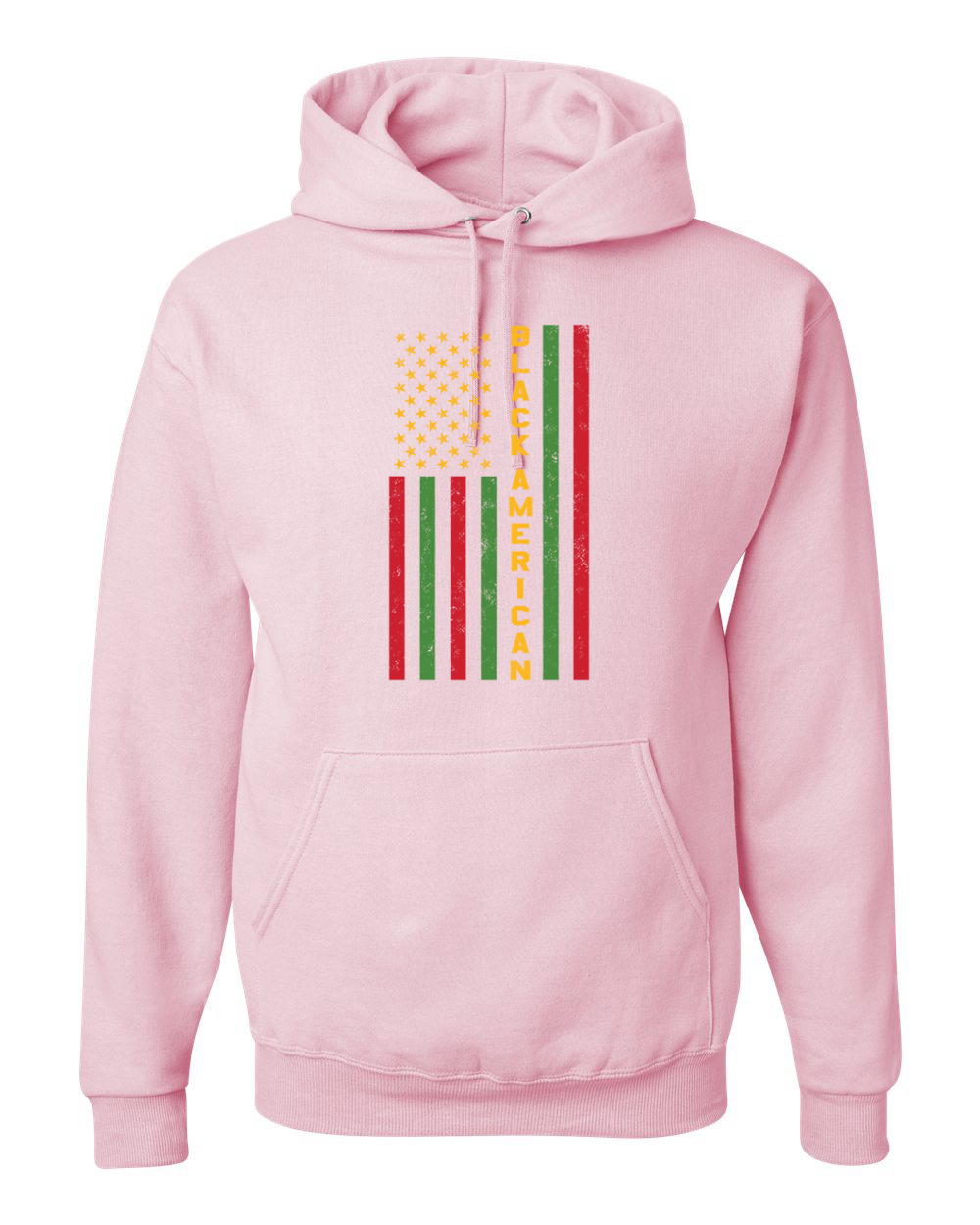Black American Flag Black History Month Unisex Graphic Hoodie Sweatshirt - Picture 10 of 23