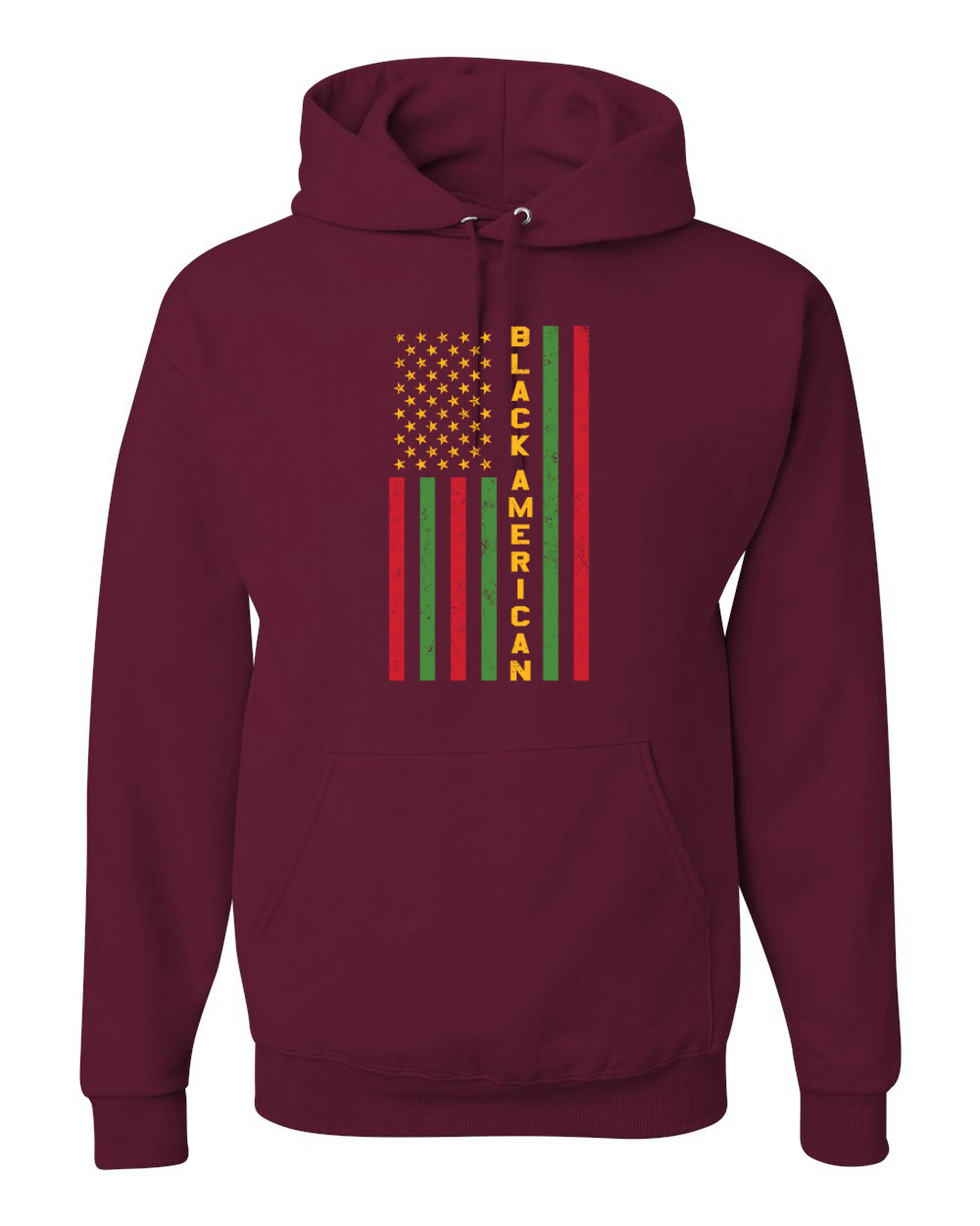 Black American Flag Black History Month Unisex Graphic Hoodie Sweatshirt - Picture 11 of 23