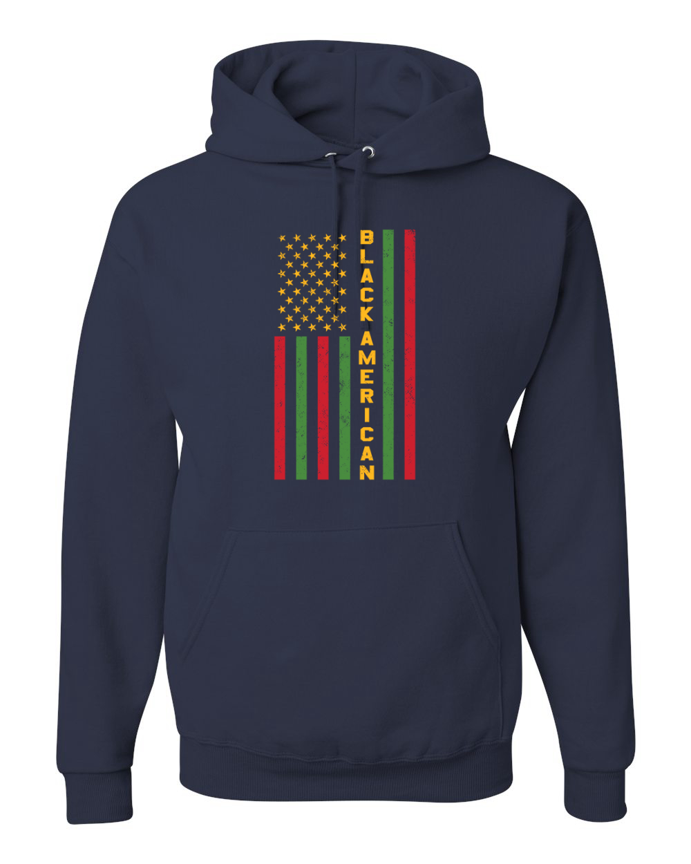 Black American Flag Black History Month Unisex Graphic Hoodie Sweatshirt - Picture 12 of 23