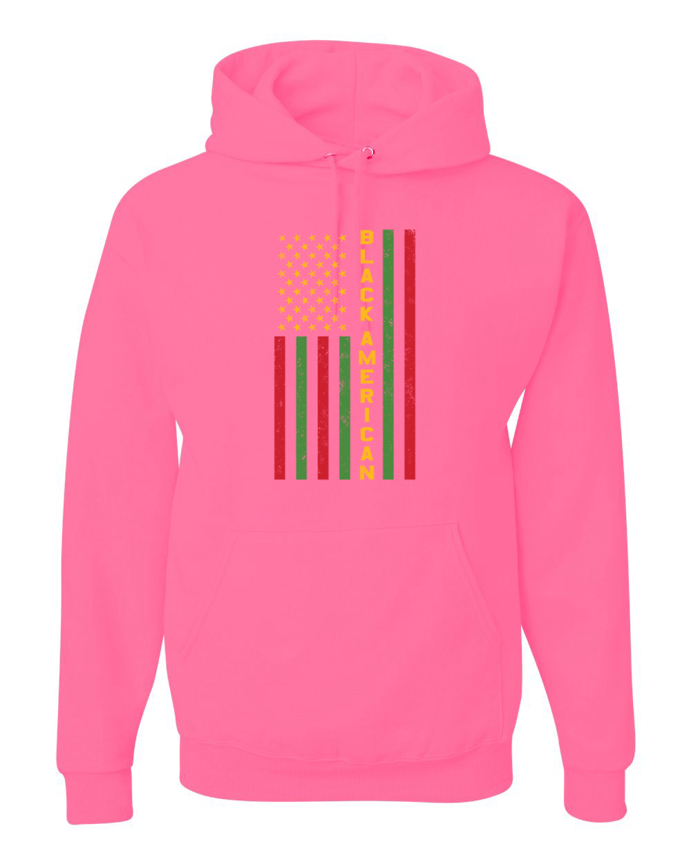 Black American Flag Black History Month Unisex Graphic Hoodie Sweatshirt - Picture 13 of 23