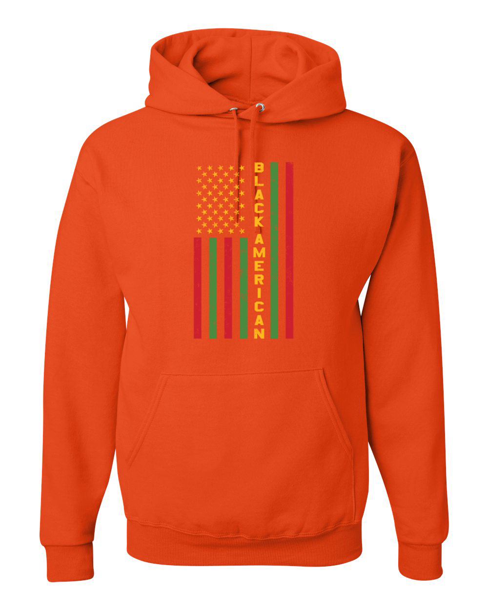 Black American Flag Black History Month Unisex Graphic Hoodie Sweatshirt - Picture 14 of 23