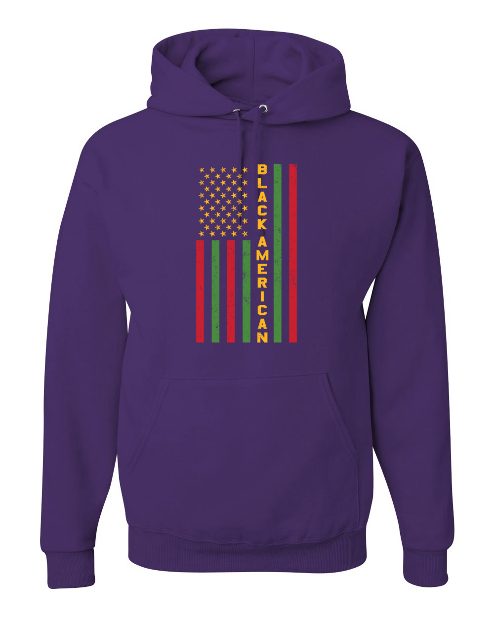 Black American Flag Black History Month Unisex Graphic Hoodie Sweatshirt - Picture 15 of 23