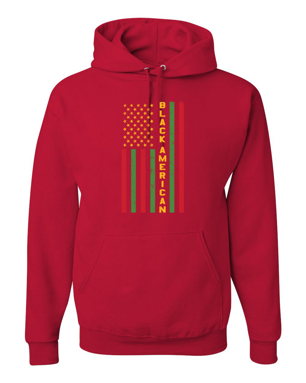 Black American Flag Black History Month Unisex Graphic Hoodie Sweatshirt - Picture 16 of 23