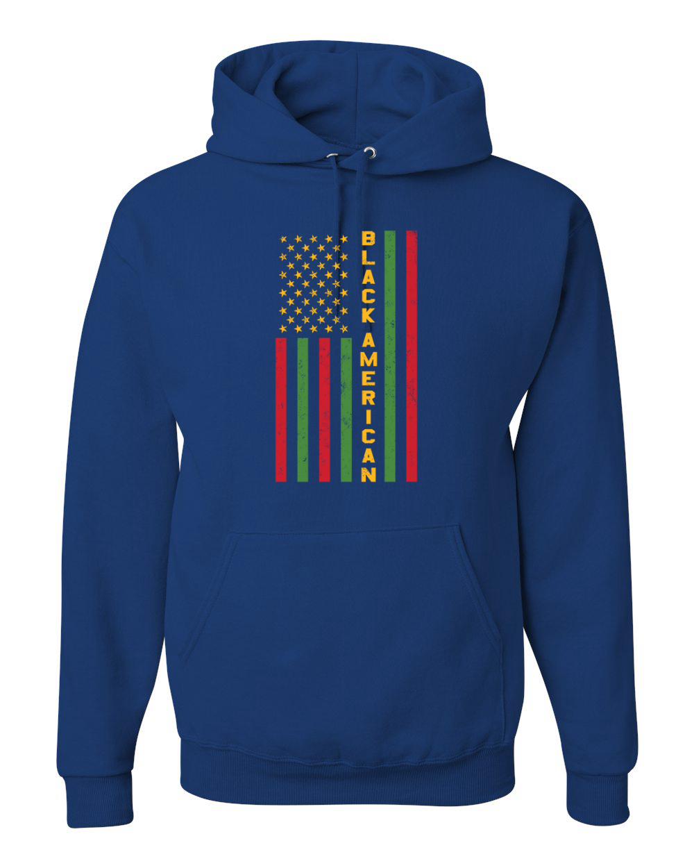 Black American Flag Black History Month Unisex Graphic Hoodie Sweatshirt - Picture 17 of 23