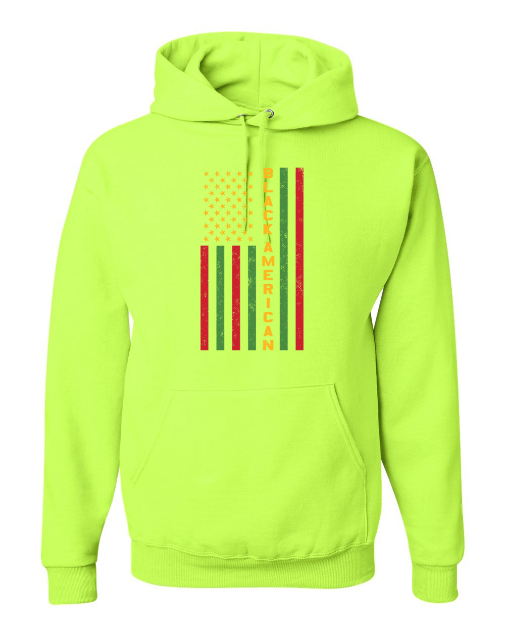 Black American Flag Black History Month Unisex Graphic Hoodie Sweatshirt - Picture 18 of 23