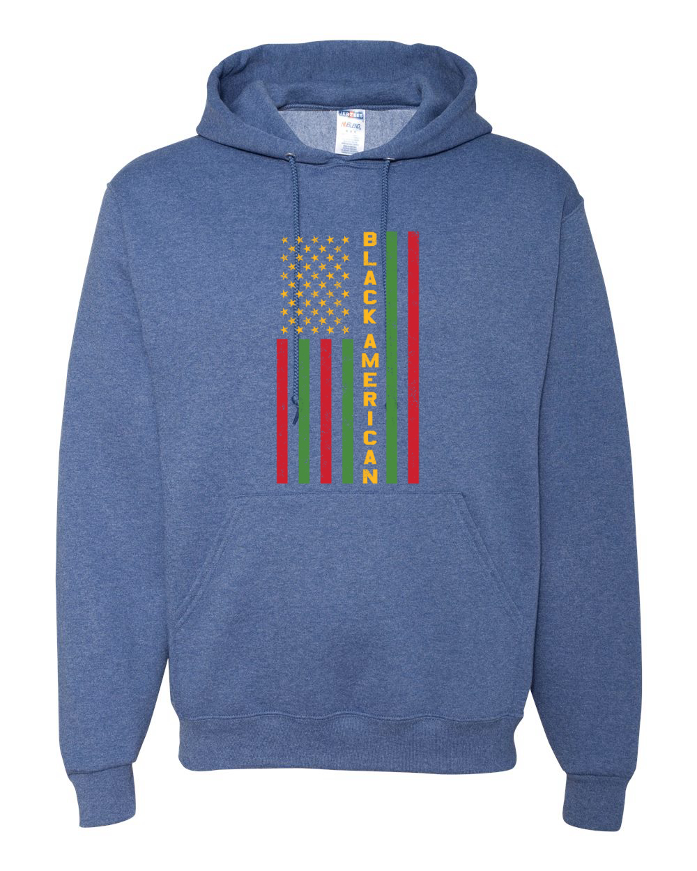 Black American Flag Black History Month Unisex Graphic Hoodie Sweatshirt - Picture 19 of 23