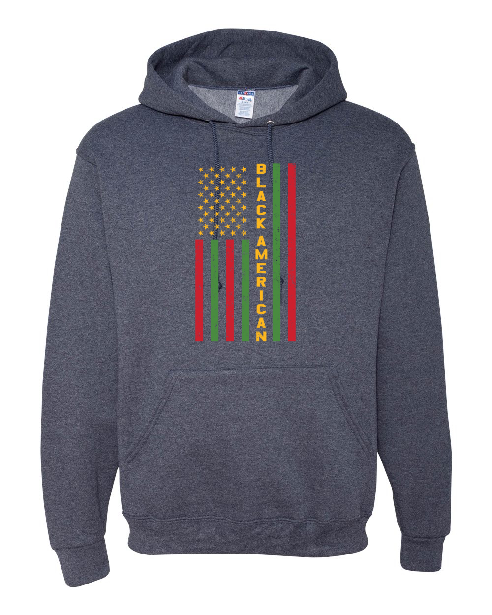 Black American Flag Black History Month Unisex Graphic Hoodie Sweatshirt - Picture 20 of 23