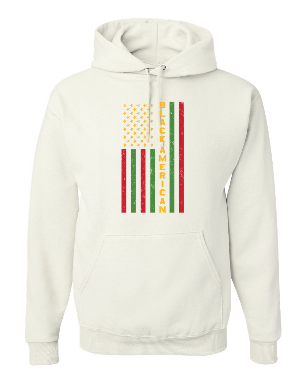 Black American Flag Black History Month Unisex Graphic Hoodie Sweatshirt - Picture 22 of 23