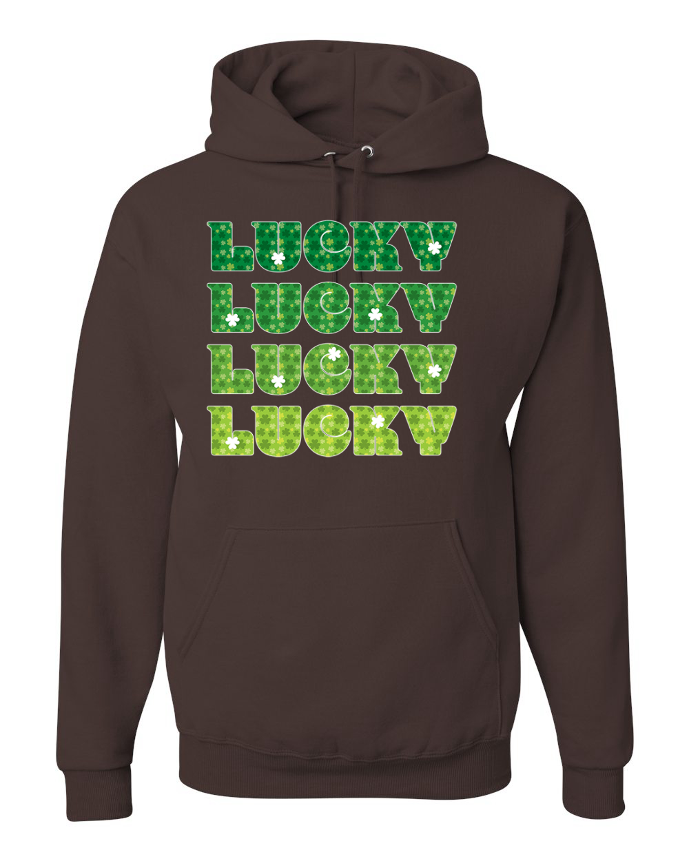 Lucky Lucky Shamrocks St Patricks Day Men Women Hooded Sweatshirt - Picture 8 of 8