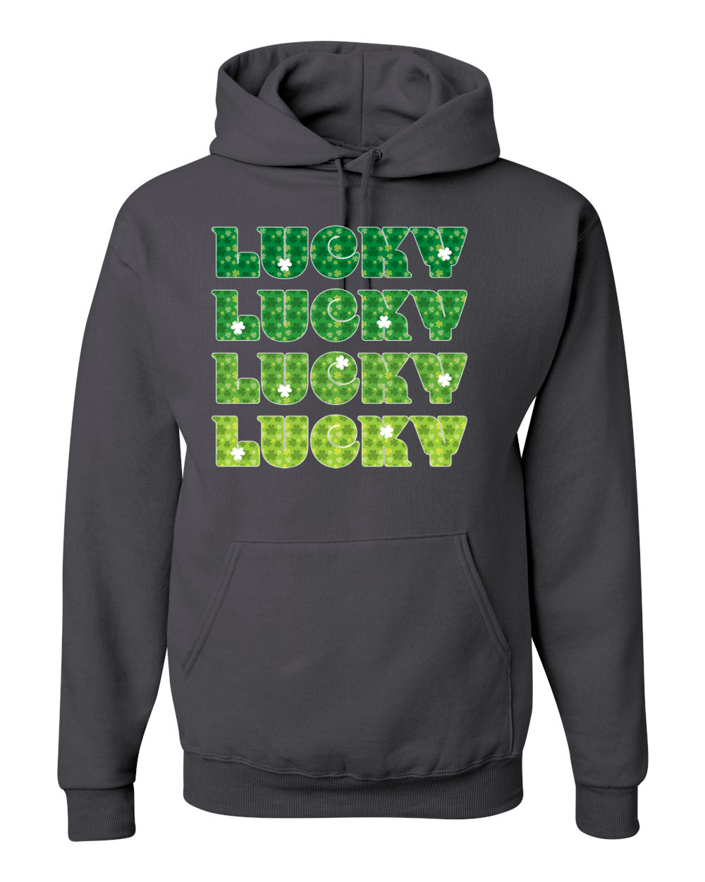 Lucky Lucky Shamrocks St Patricks Day Men Women Hooded Sweatshirt - Picture 4 of 8