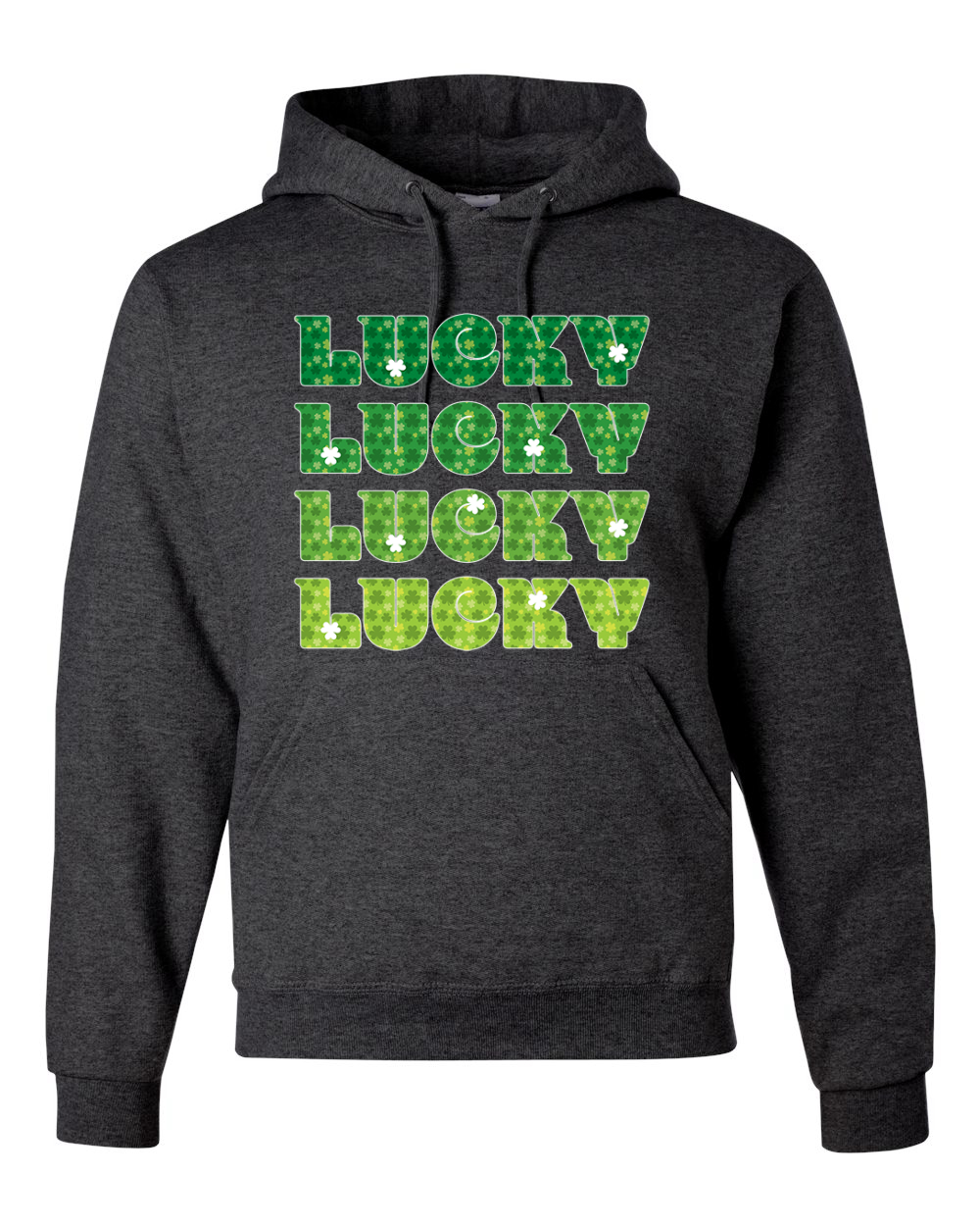 Lucky Lucky Shamrocks St Patricks Day Men Women Hooded Sweatshirt - Picture 5 of 8