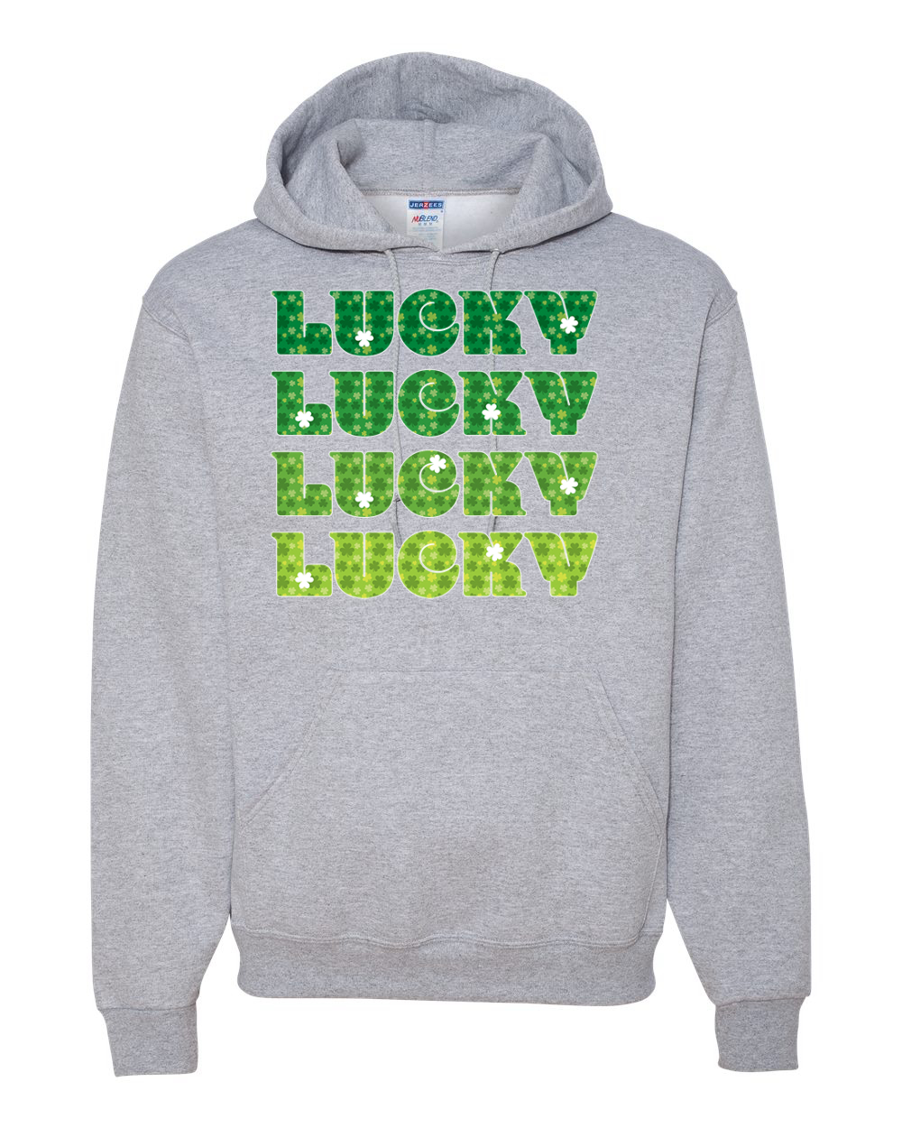 Lucky Lucky Shamrocks St Patricks Day Men Women Hooded Sweatshirt - Picture 6 of 8