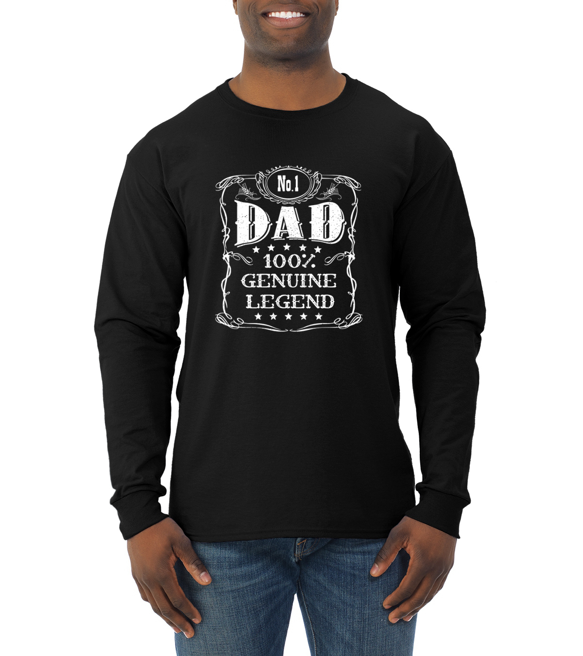 No one Dad Genuine Legend Fathers Day Men Long Sleeve Tshirt - Picture 3 of 11