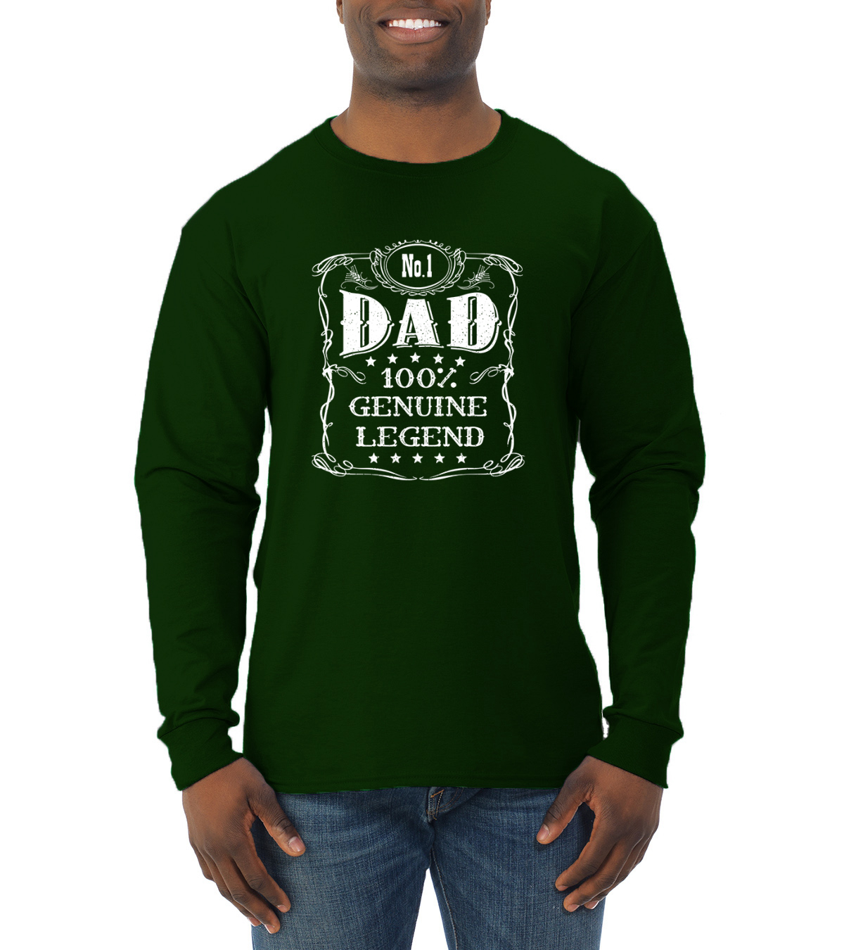 No one Dad Genuine Legend Fathers Day Men Long Sleeve Tshirt - Picture 5 of 11