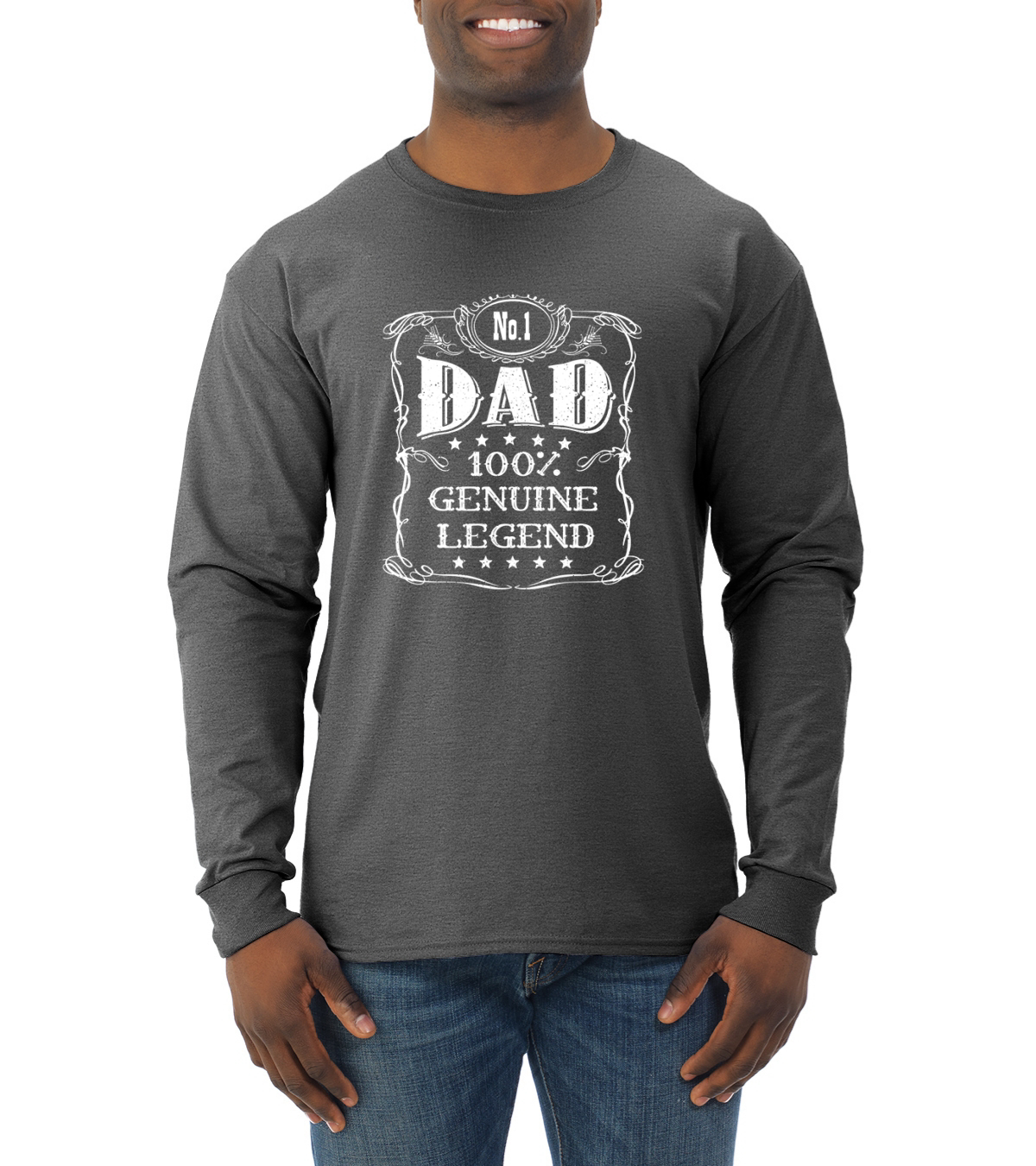 No one Dad Genuine Legend Fathers Day Men Long Sleeve Tshirt - Picture 6 of 11