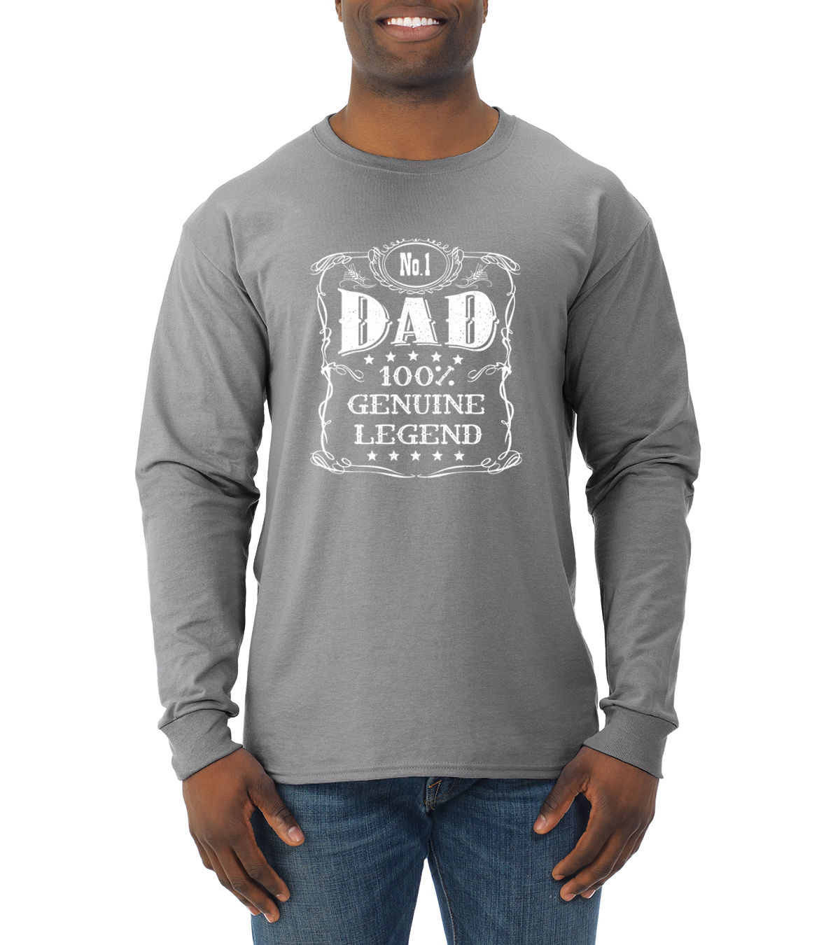 No one Dad Genuine Legend Fathers Day Men Long Sleeve Tshirt - Picture 7 of 11