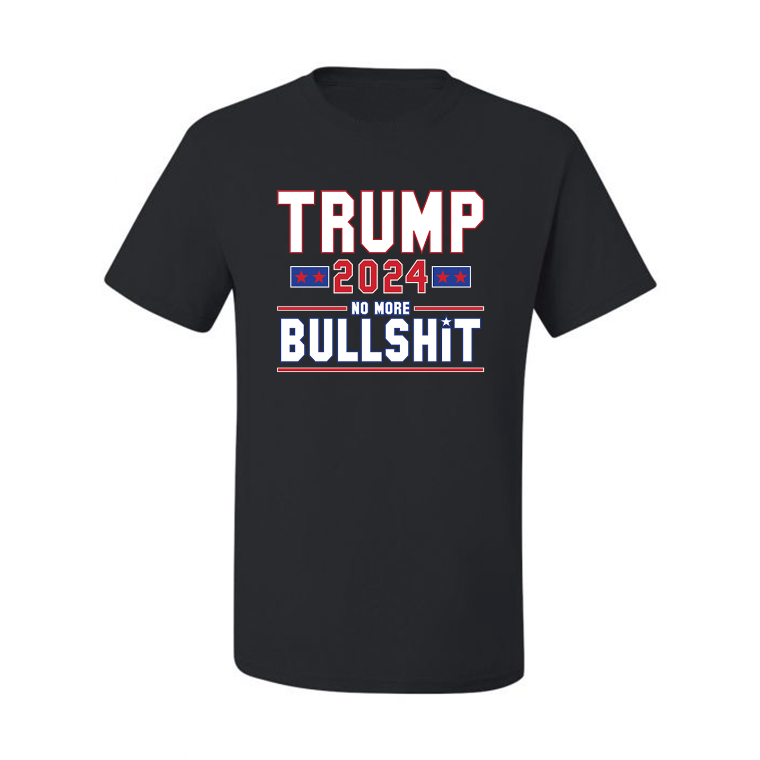 Trump 2024 Elections No More BS Political Men Graphic Tshirt