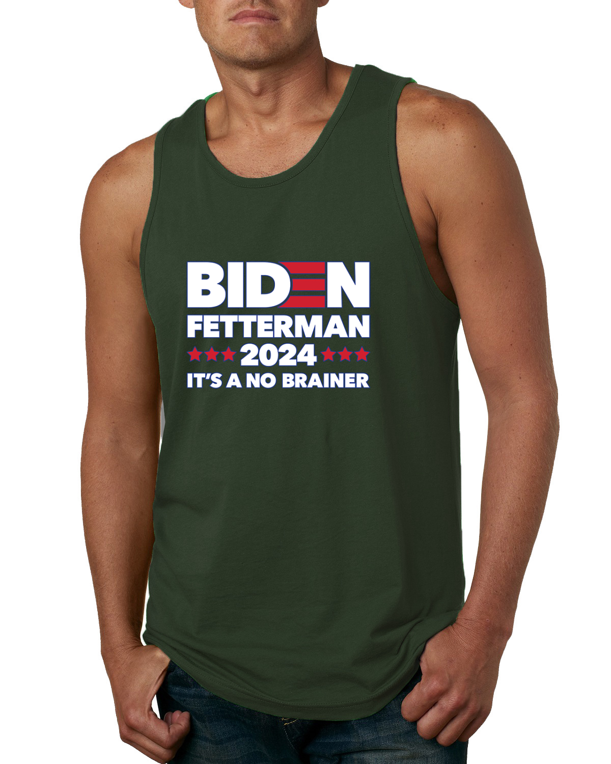 Biden Fetterman 2024 Wahlen No Brainer Politiker Männer Tank Top - Bild 4 von 7