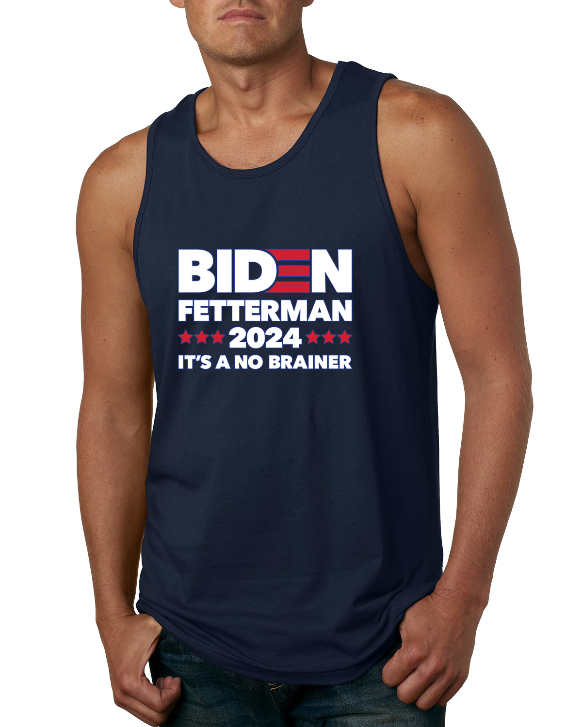 Biden Fetterman 2024 Wahlen No Brainer Politiker Männer Tank Top - Bild 6 von 7