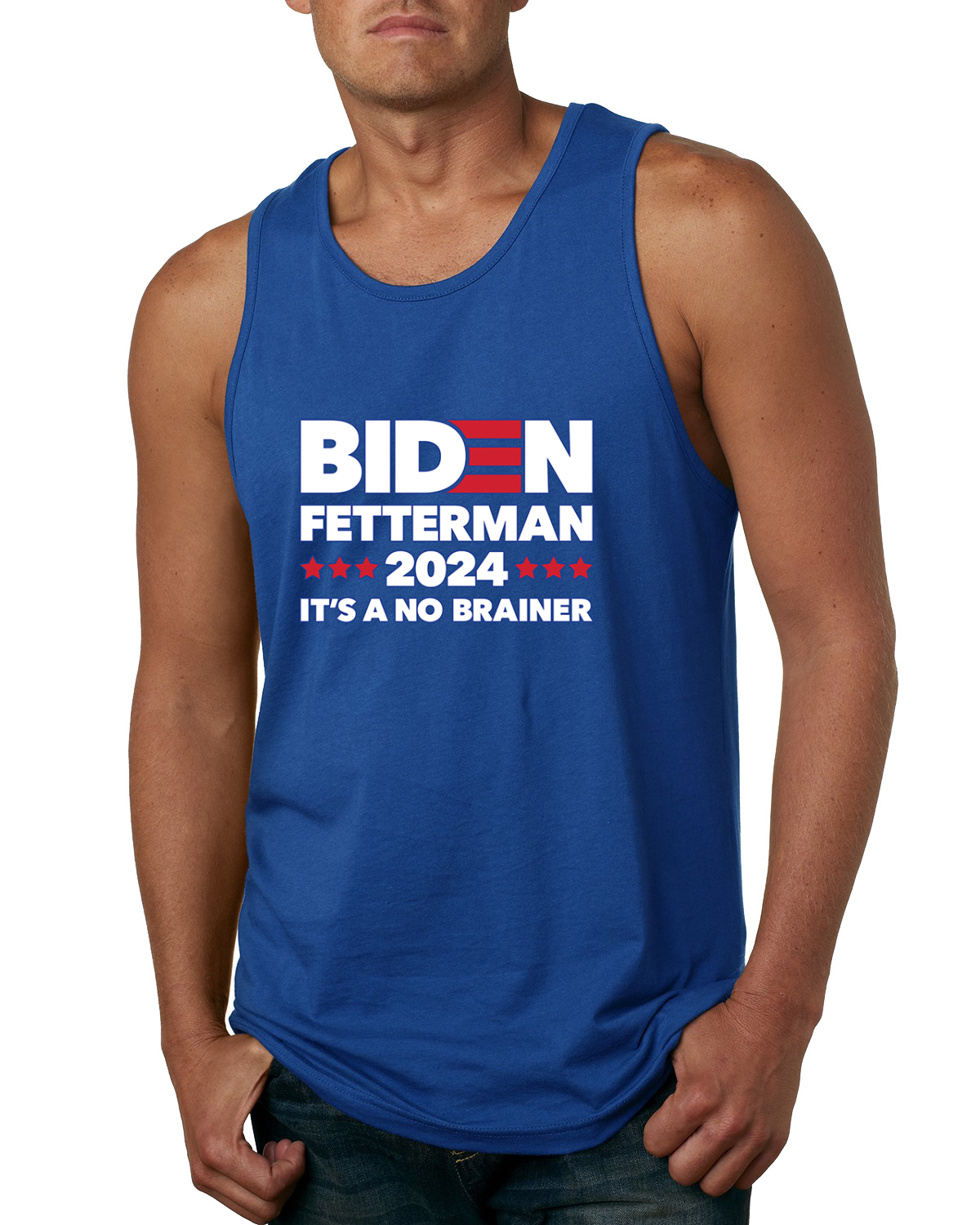Biden Fetterman 2024 Wahlen No Brainer Politiker Männer Tank Top - Bild 7 von 7