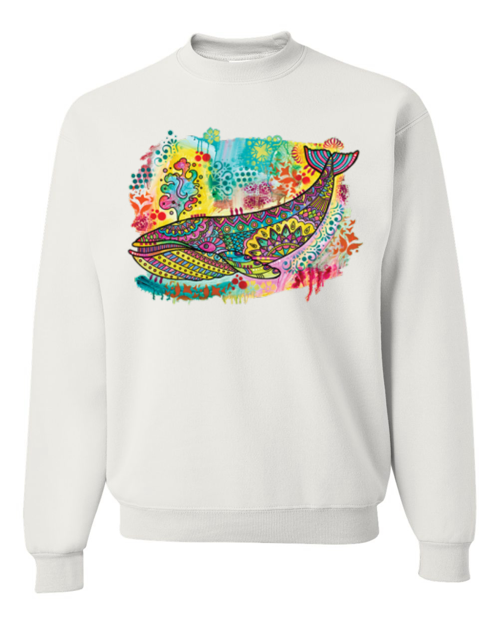 Sudadera de cuello redondo unisex diseño de ballena azul pintada arco iris - Imagen 11 de 11