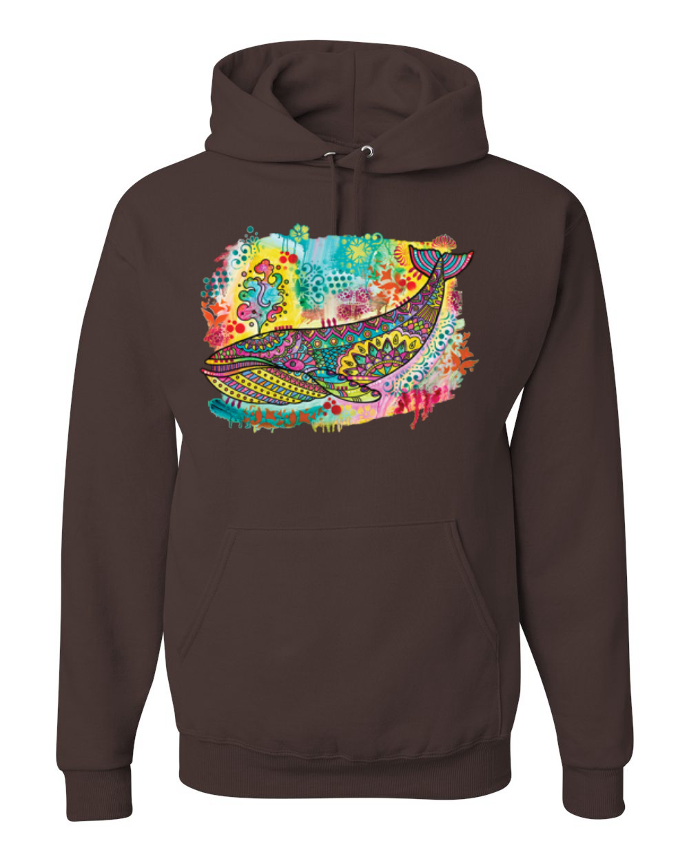 Regenbogen bemalt blau Wal Dean Russo Design Unisex Hoodie Sweatshirt - Bild 12 von 12
