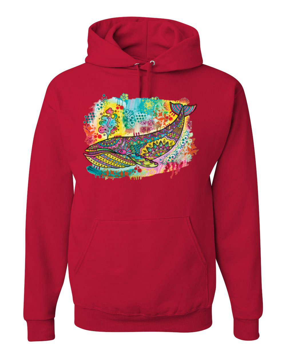 Regenbogen bemalt blau Wal Dean Russo Design Unisex Hoodie Sweatshirt - Bild 7 von 12