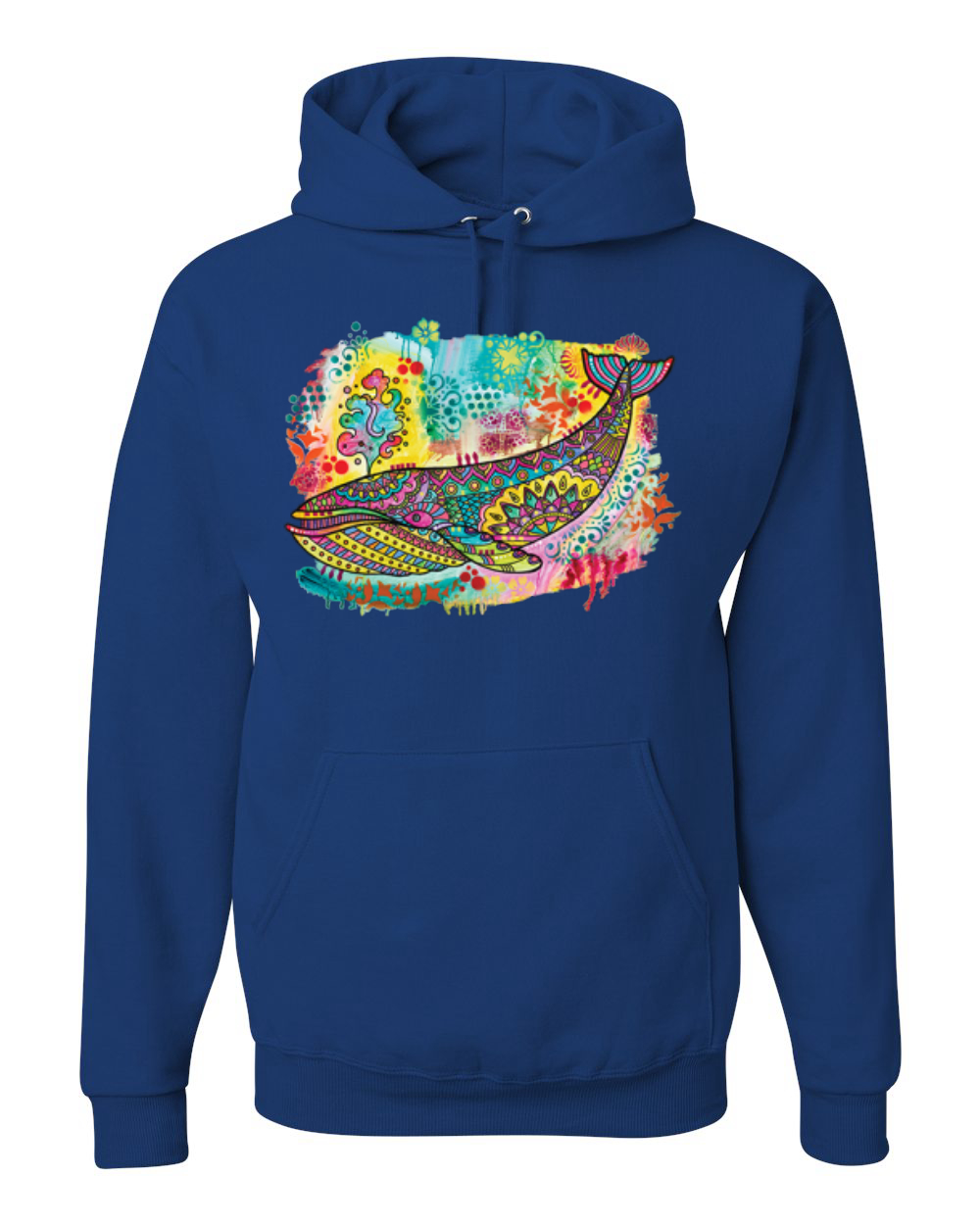 Regenbogen bemalt blau Wal Dean Russo Design Unisex Hoodie Sweatshirt - Bild 8 von 12