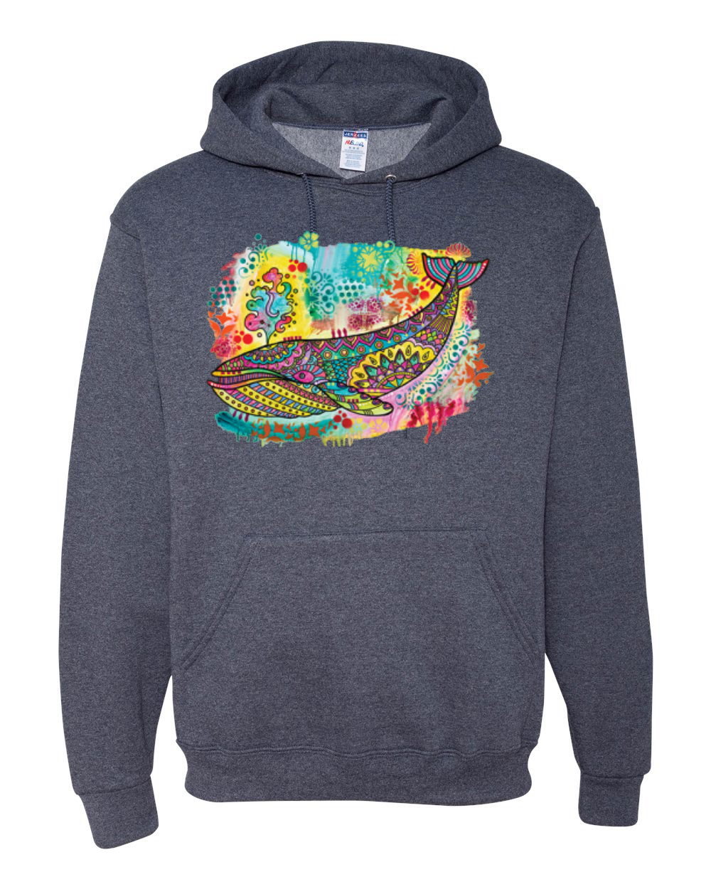 Regenbogen bemalt blau Wal Dean Russo Design Unisex Hoodie Sweatshirt - Bild 10 von 12