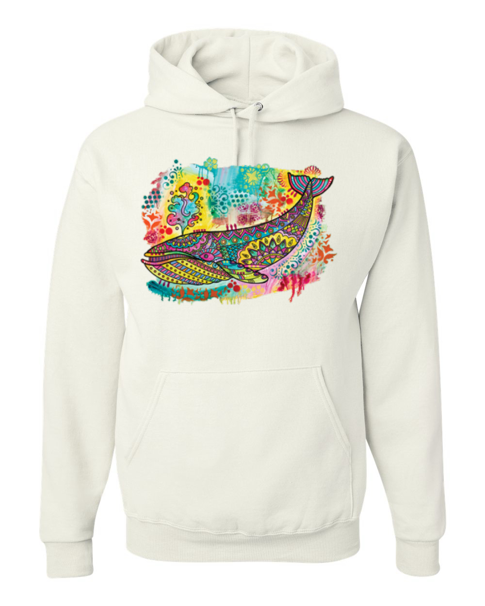 Regenbogen bemalt blau Wal Dean Russo Design Unisex Hoodie Sweatshirt - Bild 11 von 12