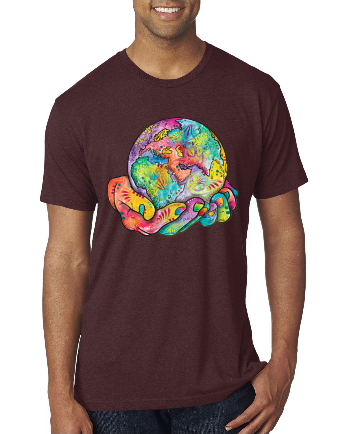 Camiseta Rainbow Painted I've Got The Whole World Dean Russo Design Hombres Tri Blend - Imagen 8 de 11