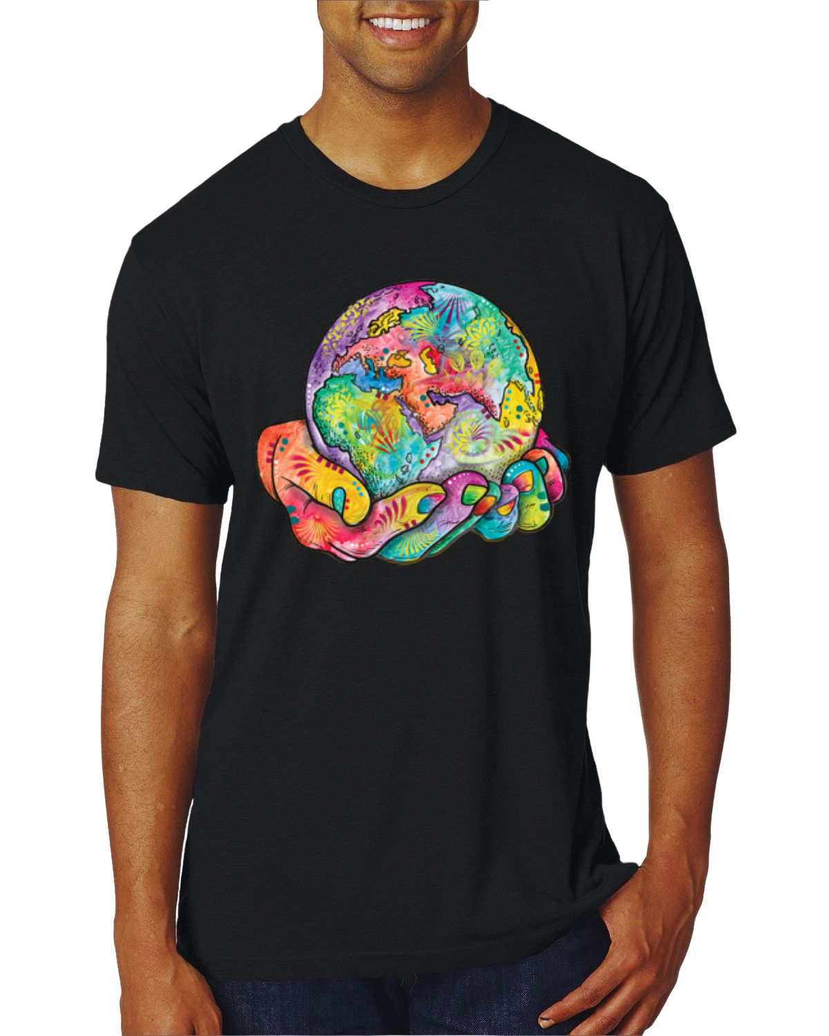 Camiseta Rainbow Painted I've Got The Whole World Dean Russo Design Hombres Tri Blend - Imagen 9 de 11