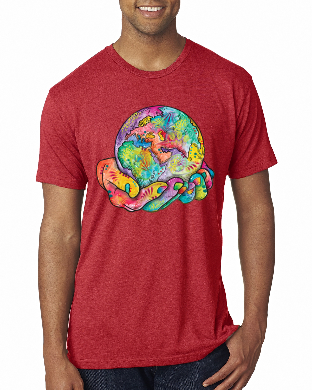 Camiseta Rainbow Painted I've Got The Whole World Dean Russo Design Hombres Tri Blend - Imagen 7 de 11
