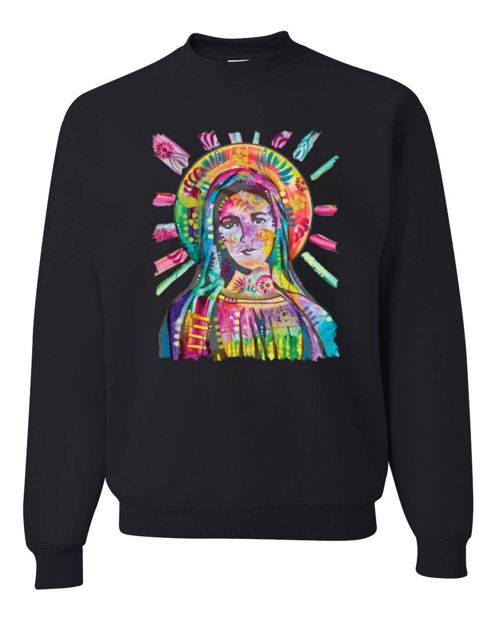Sudadera Cuello Redondo Unisex Pintada Arco Iris Madre Mary Dean Russo Diseño - Imagen 2 de 11