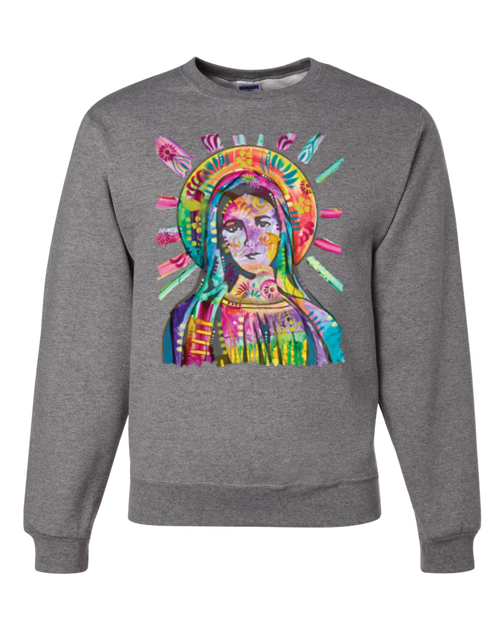Sudadera Cuello Redondo Unisex Pintada Arco Iris Madre Mary Dean Russo Diseño - Imagen 6 de 11