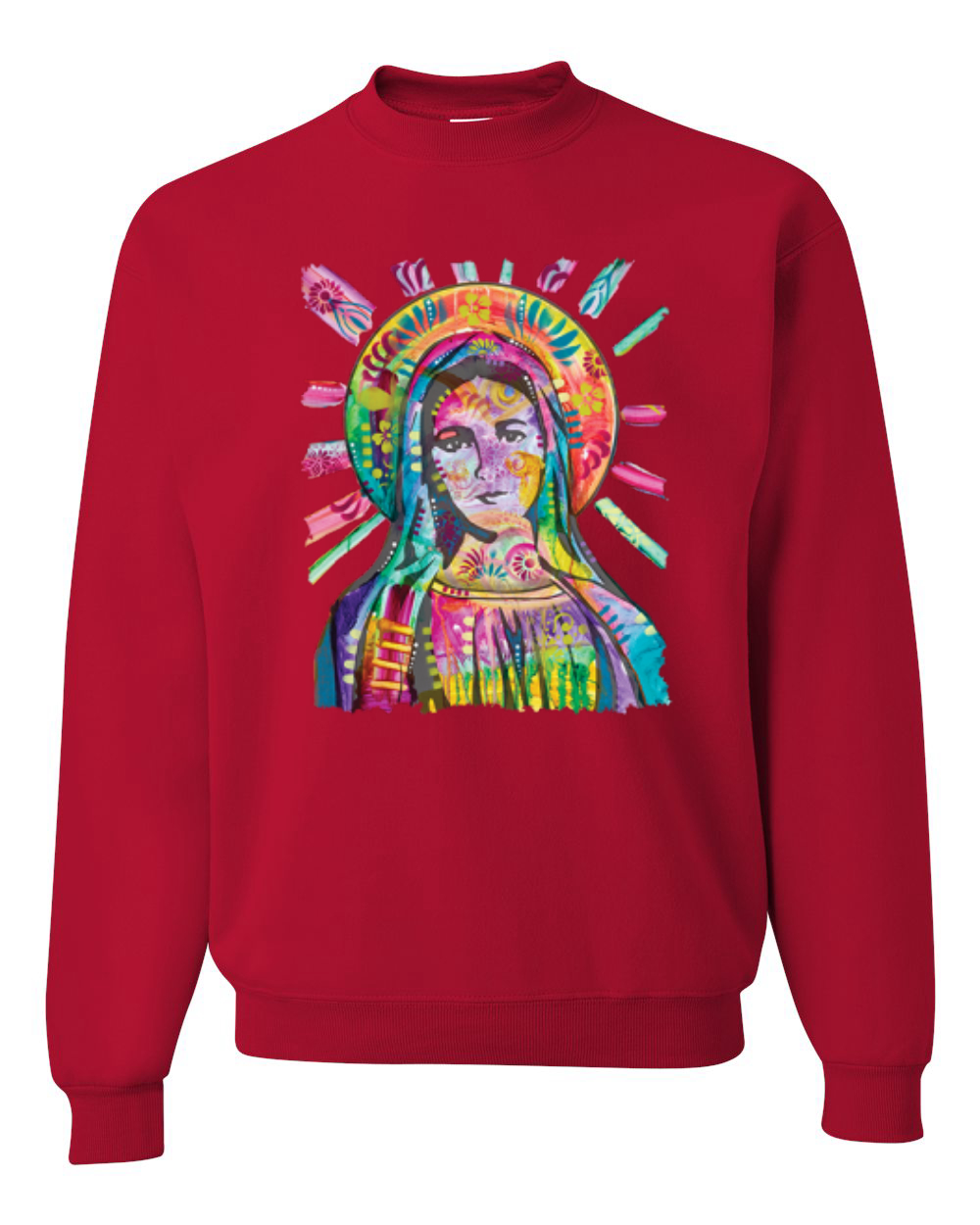 Sudadera Cuello Redondo Unisex Pintada Arco Iris Madre Mary Dean Russo Diseño - Imagen 7 de 11