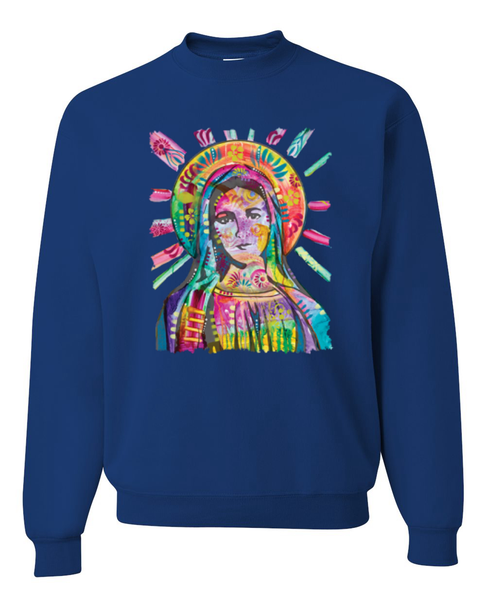Sudadera Cuello Redondo Unisex Pintada Arco Iris Madre Mary Dean Russo Diseño - Imagen 8 de 11