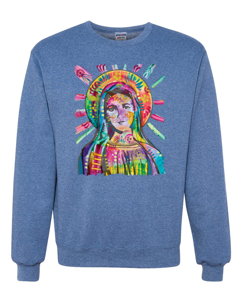 Sudadera Cuello Redondo Unisex Pintada Arco Iris Madre Mary Dean Russo Diseño - Imagen 9 de 11