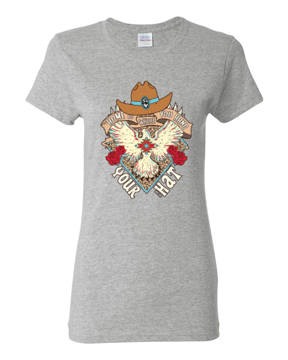 Grafik-T-Shirt Home Is Where You Hang Your Hat Eagle für Damen - Bild 6 von 10