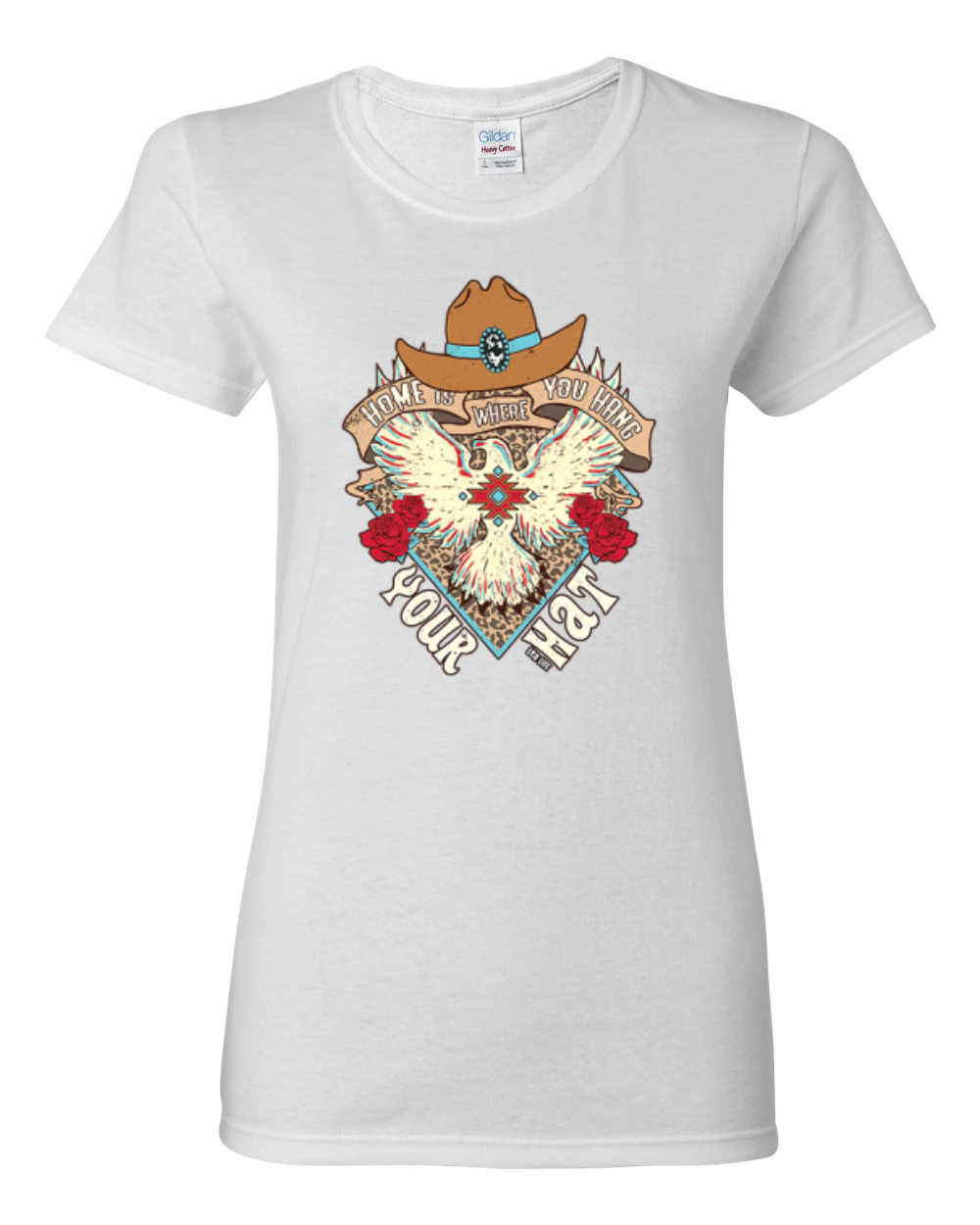 Grafik-T-Shirt Home Is Where You Hang Your Hat Eagle für Damen - Bild 10 von 10
