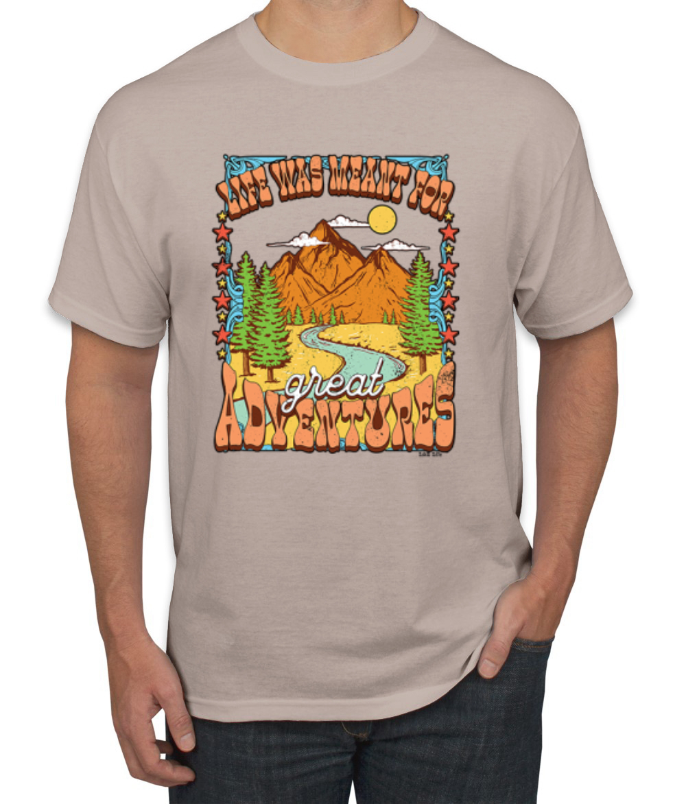 Camiseta Life Was Meant For Great Adventures Montañas Pinos Hombres - Imagen 15 de 15