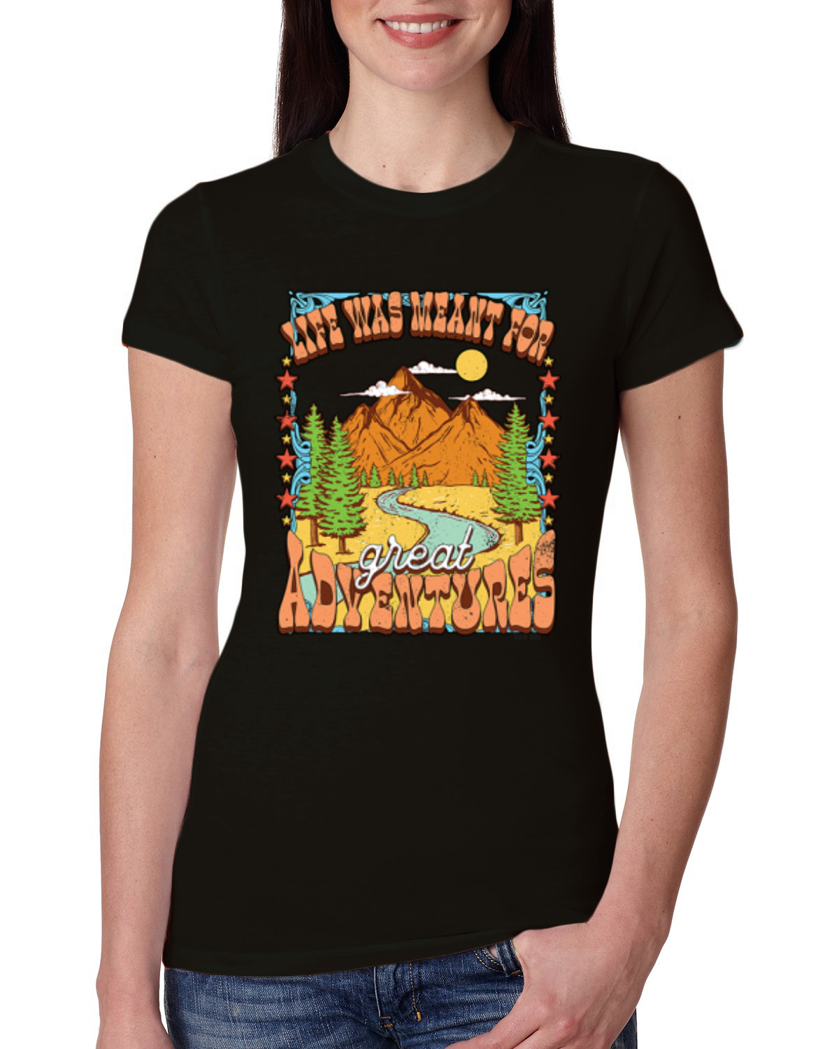 Camiseta Life Was Meant For Great Adventures Mountains Mujer Calce Ajustado Junior - Imagen 3 de 10