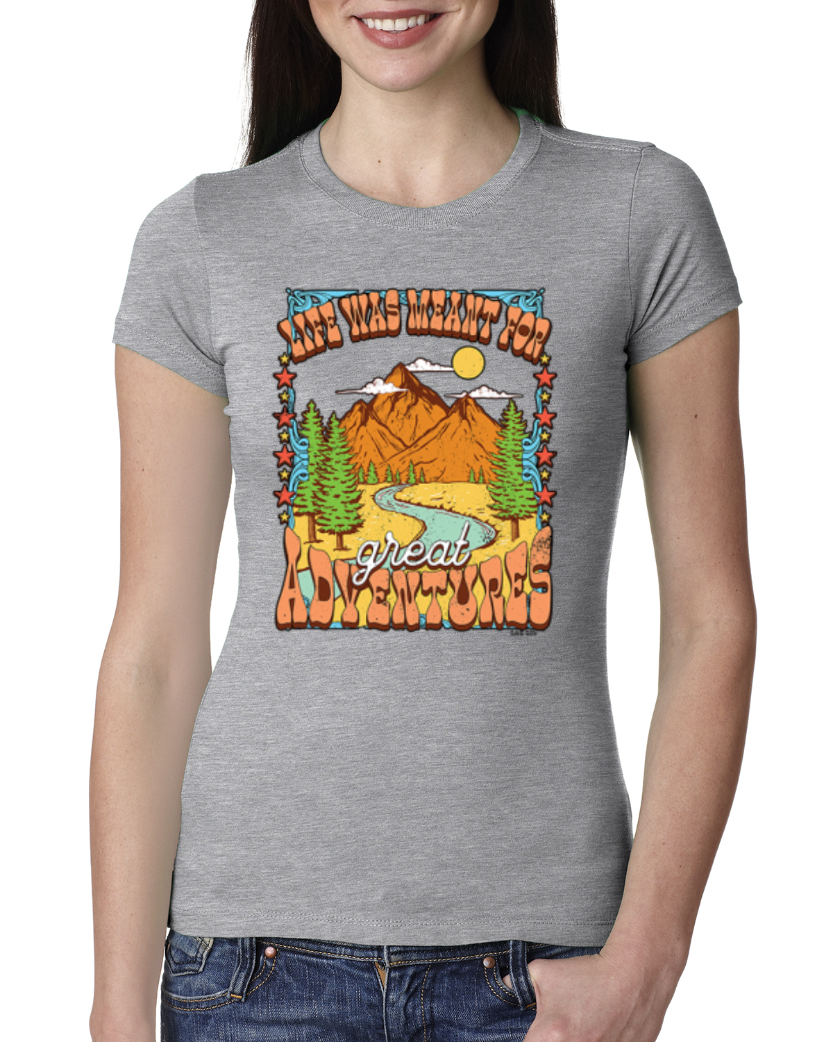 Camiseta Life Was Meant For Great Adventures Mountains Mujer Calce Ajustado Junior - Imagen 4 de 10