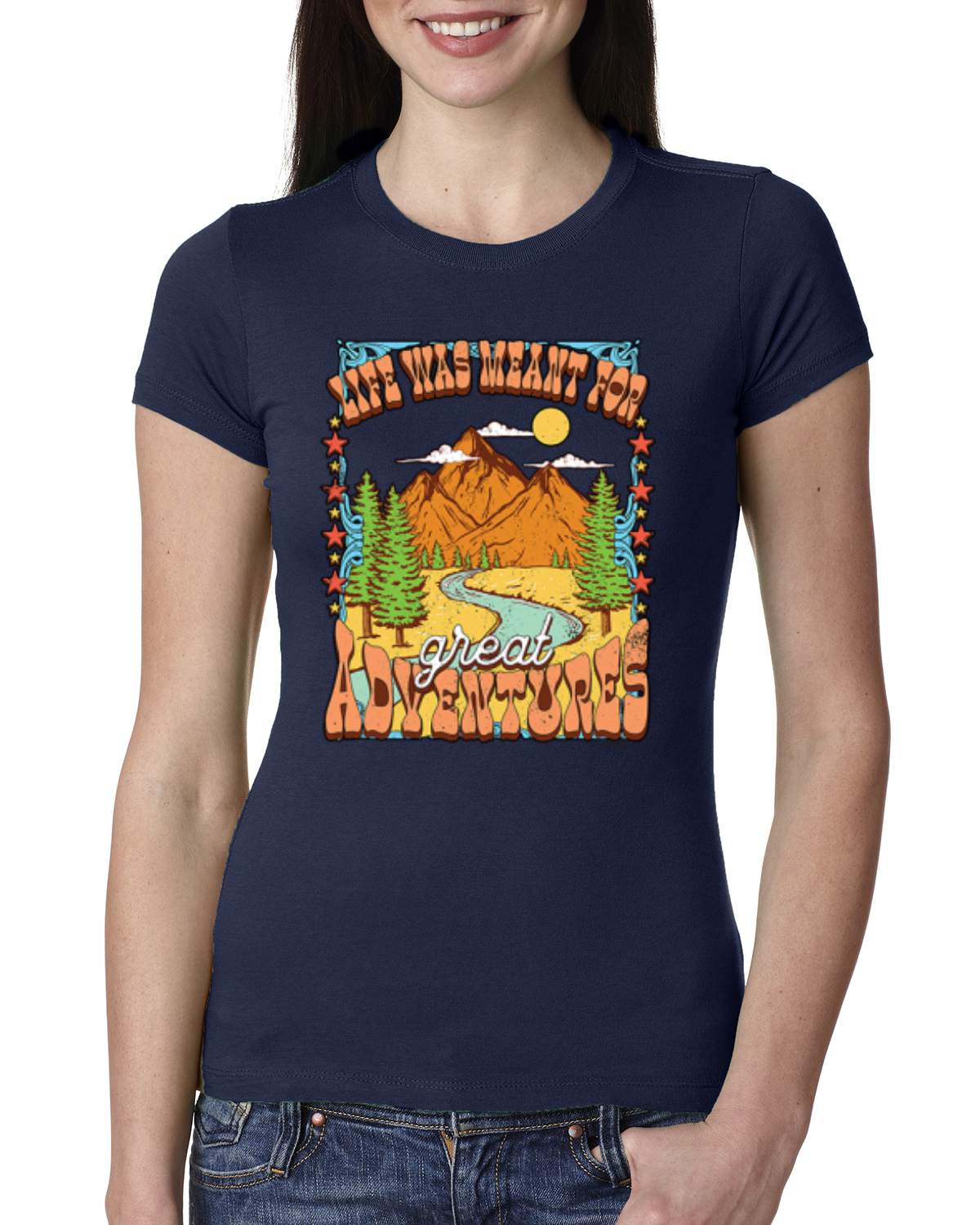 Camiseta Life Was Meant For Great Adventures Mountains Mujer Calce Ajustado Junior - Imagen 5 de 10